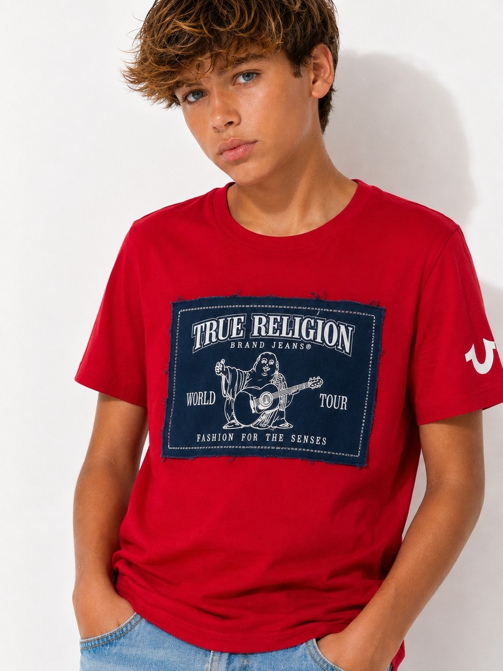 True Religion Red Buddsh Short-Sleeve Graphic Tee Boxs SIZE 10/12